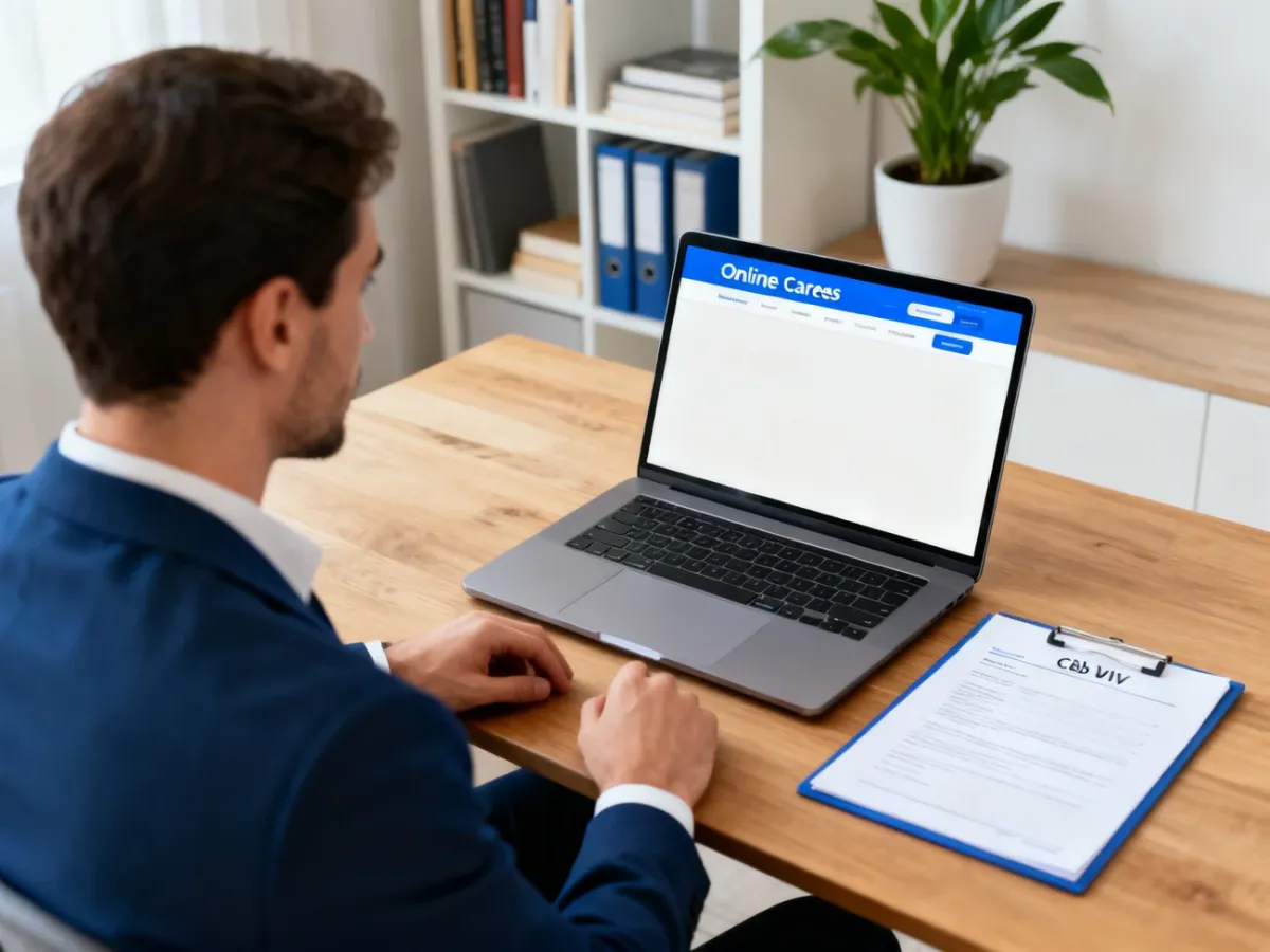 Osoba przygotowująca CV i aplikację przez internet