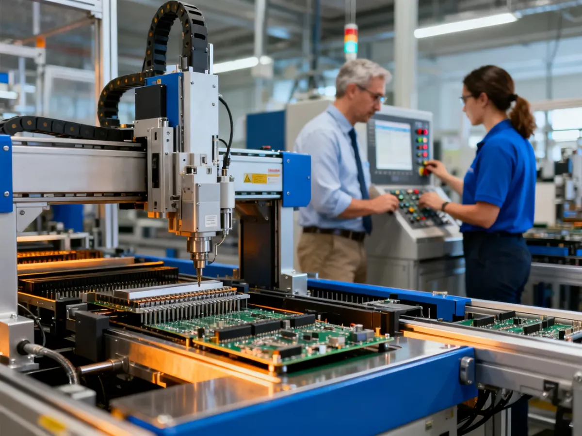 Nowoczesna linia produkcyjna i spotkanie dotyczące wyboru modelu produkcji